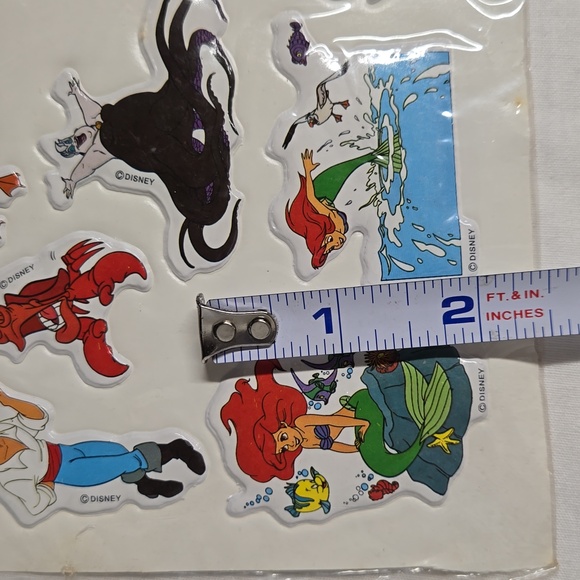 New In Plastic Disney's Little Mermaid Puff Stickers 1991 New Old Stock Unused - Picture 4 of 15